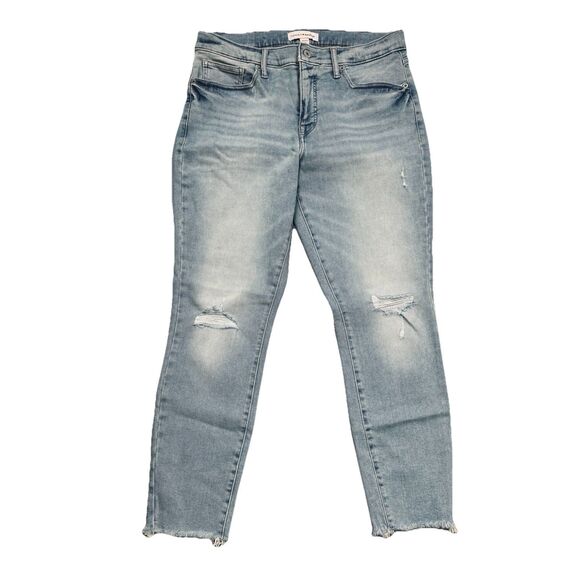 Lucky Brand Ava Mid Rise Skinny Ankle Jeans 12/31 (32x26) Blue Distressed Womens - Picture 1 of 10